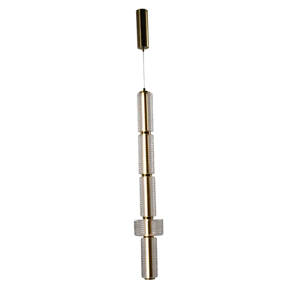 Golden interlocking ring-shaped pendant lamp